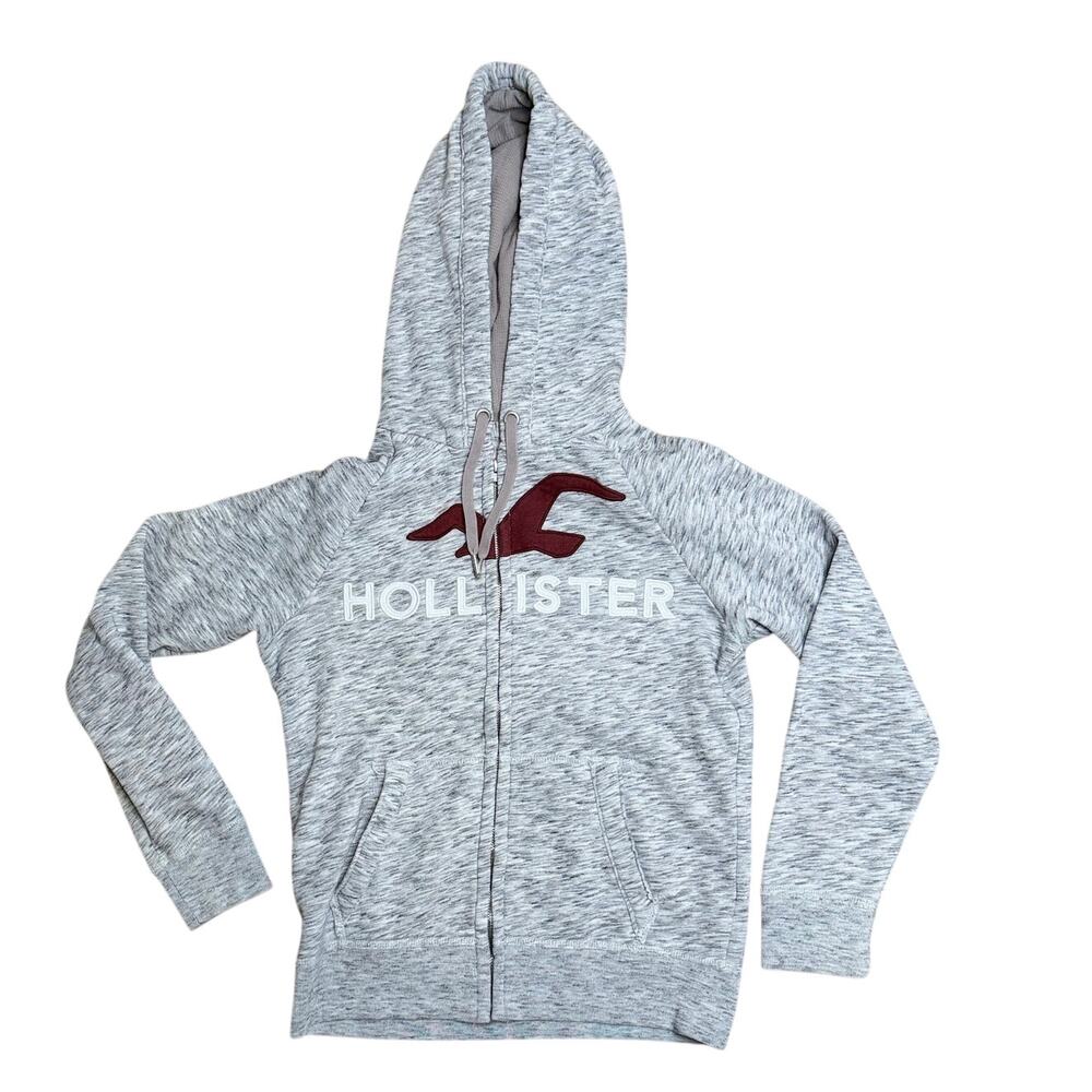 Vintage Hollister Full-Zip Gray, Heathered Hoodie Size XS